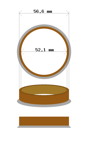 Hub centric ring 56.6 → 52.1 mm