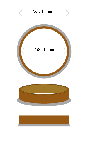 Hub centric ring 57.1 → 52.1 mm