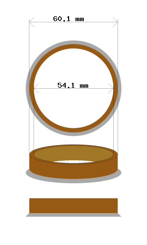 Hub centric ring 60.1 → 54.1 mm