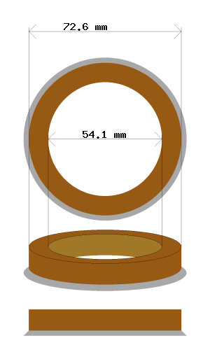 Hub centric ring 72.6 → 54.1 mm