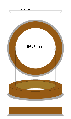 Hub centric ring 75.0 → 56.6 mm