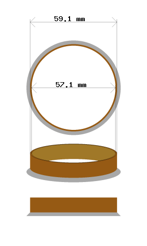 Hub centric ring 59.1 → 57.1 mm