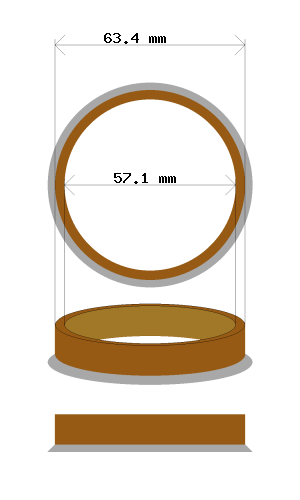 Hub centric ring 63.4 → 57.1 mm