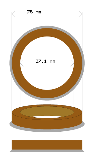 Hub centric ring 75.0 → 57.1 mm
