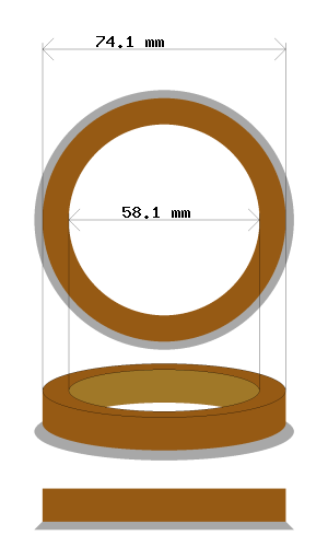 Hub centric ring 74.1 → 58.1 mm