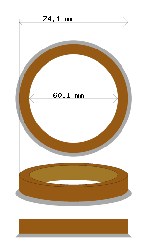 Hub centric ring 74.1 → 60.1 mm
