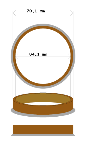 Hub centric ring 70.1 → 64.1 mm