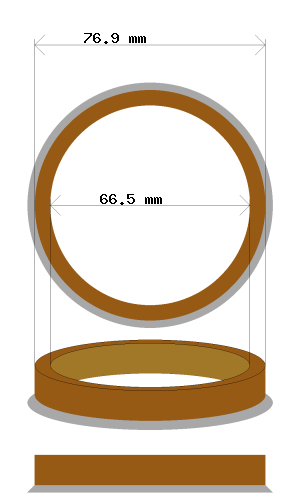 Hub centric ring 76.9 → 66.5 mm