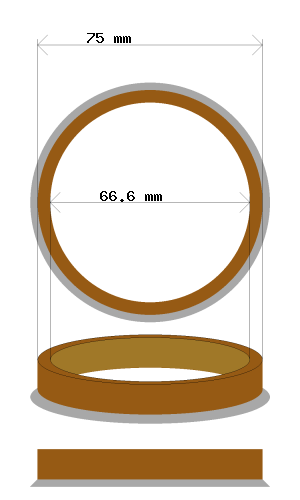 Hub centric ring 75.0 → 66.6 mm