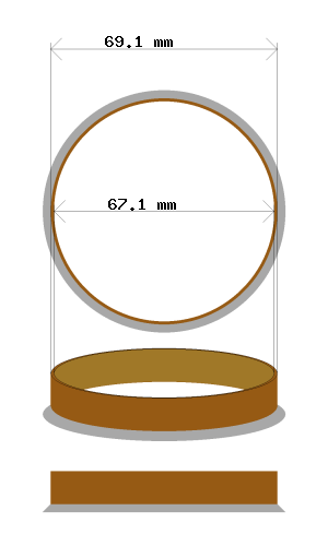 Hub centric ring 69.1 → 67.1 mm