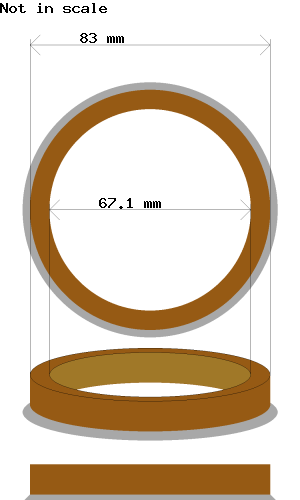 Hub centric ring 83.0 → 67.1 mm