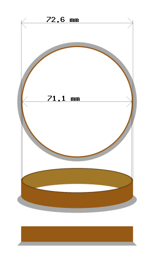 Hub centric ring 72.6 → 71.1 mm