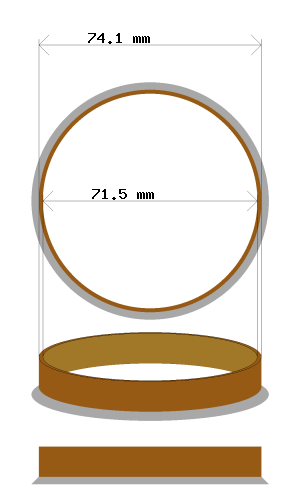 Hub centric ring 74.1 → 71.5 mm