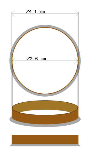Hub centric ring 74.1 → 72.6 mm