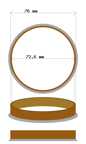 Hub centric ring 76.0 → 72.6 mm