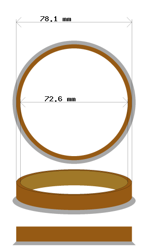Hub centric ring 78.1 → 72.6 mm