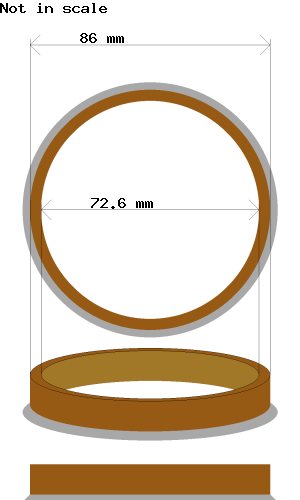 Hub centric ring 86.0 → 72.6 mm